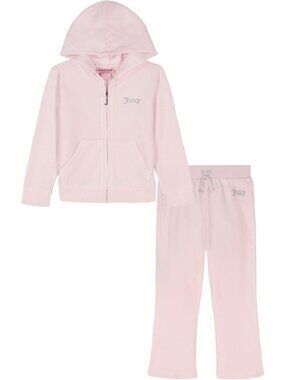 Cozy Baby Girls' 2-Piece Velour Set - Stylish Sweatshirt & Jogger Pants Outfit